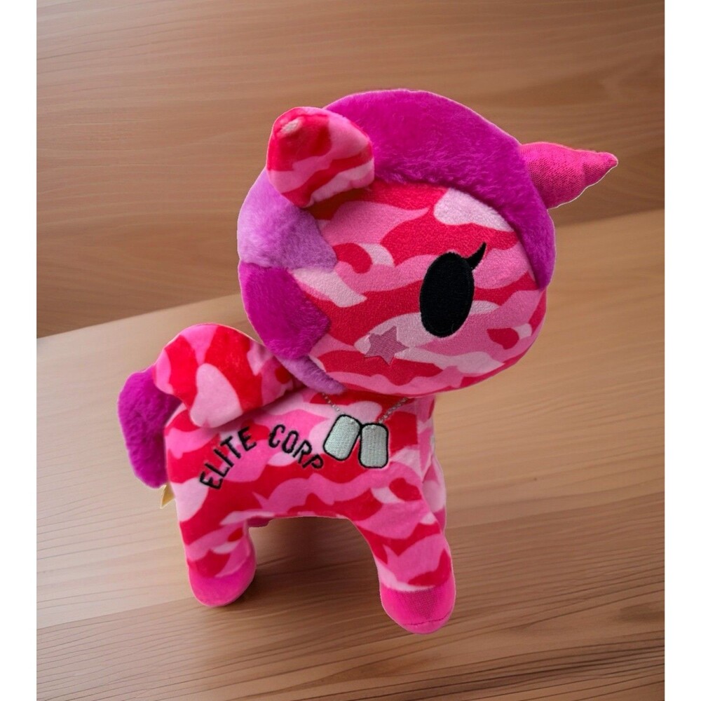 Tokidoki Aurora GI Jane Unicorn Pink Camo Elite Corp Special Edition Plush 11"